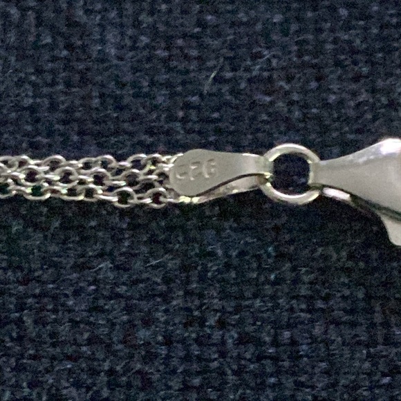 Stunning 925 silver heart-sparkling pendant-Beautiful!! 17” - Picture 8 of 9